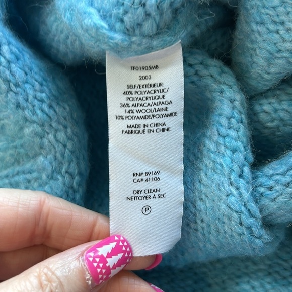 Derek Lam 10 Crosby Locken Puff Sleeve Sweater in Light Blue Alpaca Sz S - Picture 8 of 12
